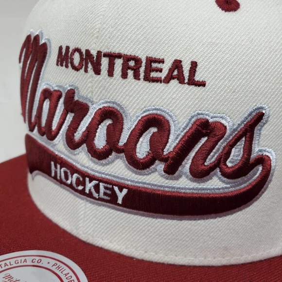 NHL Vintage Mitchell & Ness Script Snapback Hat - Montreal Maroons - Picture 3 of 6